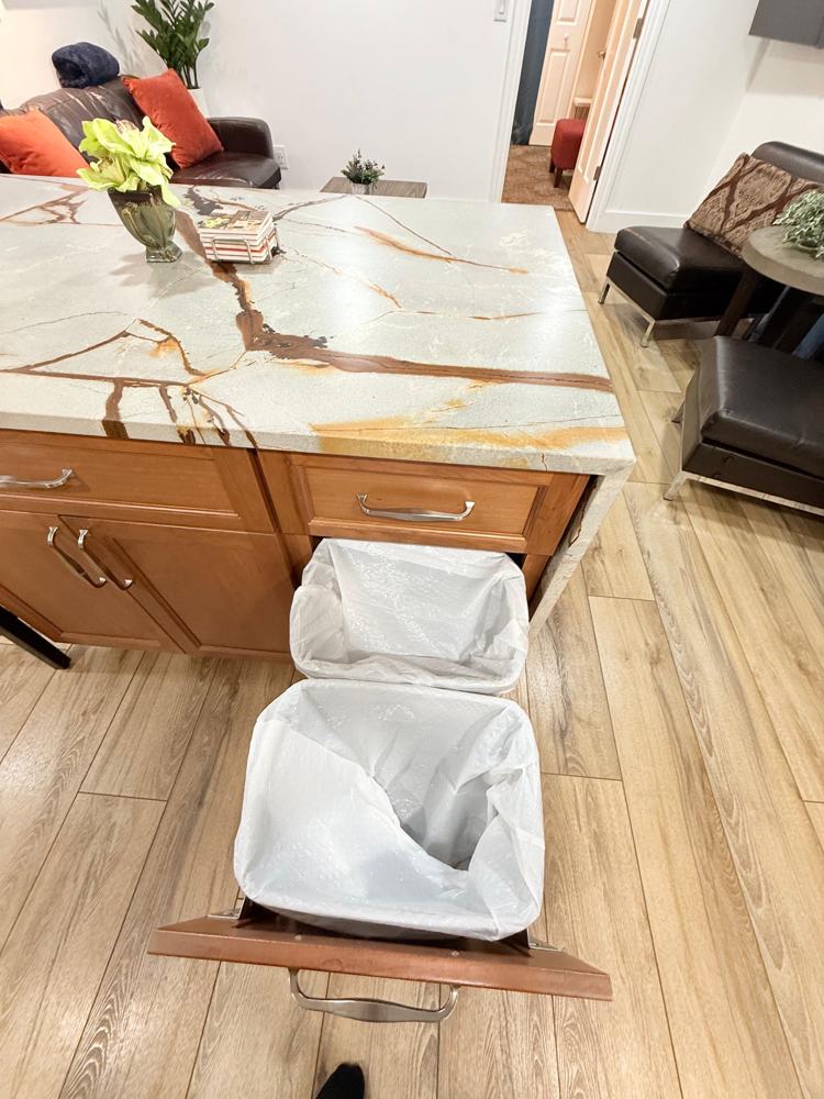 Kitchen island cleaned