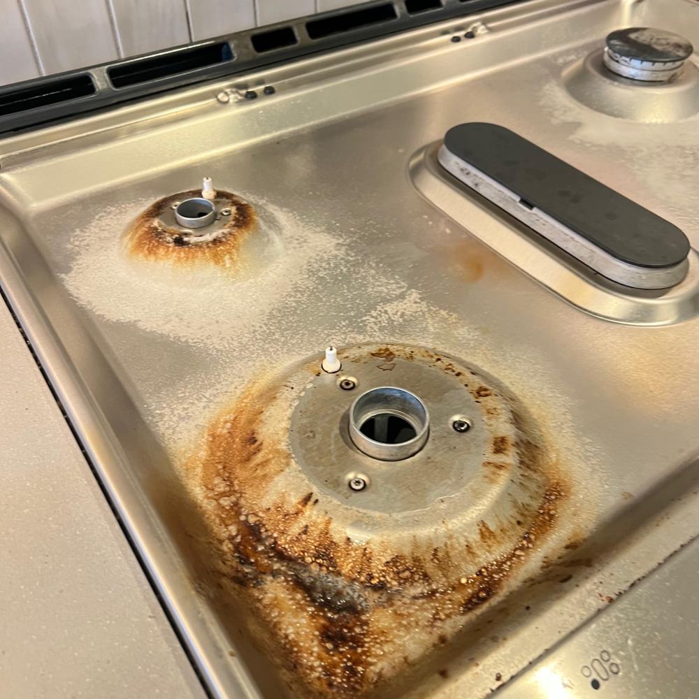Stovetop before cleaning